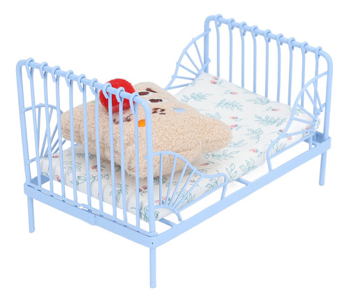 Cama Doll House Bed 1:12 Con Estructura Metálica En Miniatur