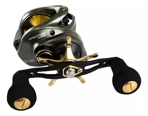 Reel Brutus 300 Big Game 10rod 215 Mtrs/0.35 Alarm De Pique Color Gris Lado De La Manija Derecho