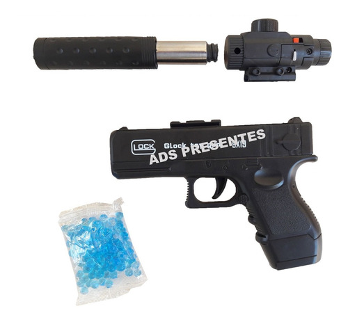 Lançador De Dardos Pistola Soft Bullet Bolinhas Glock Toy
