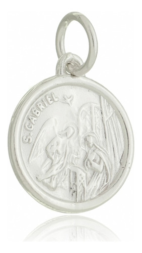 Pingente Medalha São Gabriel Prata 925 Kl