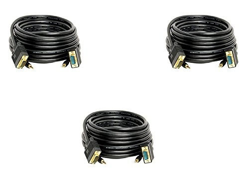 C E 3 Pack Double Shielded Svga Cable With 3.5mm Hd15