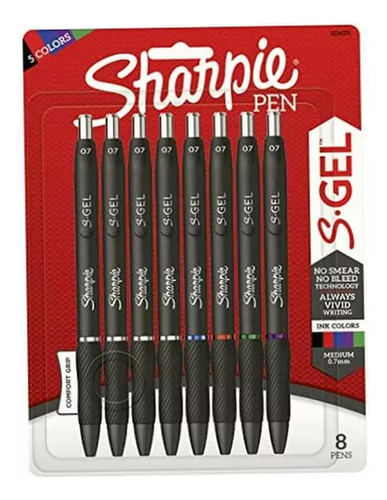 Sharpie Boligrafos De Gel 0.7mm 8 Pzas Colores Y 4 Negro