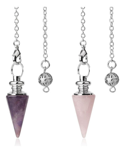 Colgante De Piedra Natural De Cristal, Adivinación Rosado