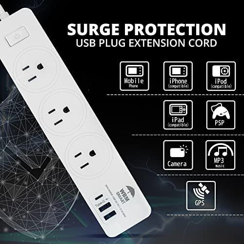 Enchufe Inteligente Marca Himalayan/3 Tomas/3 Usb/white