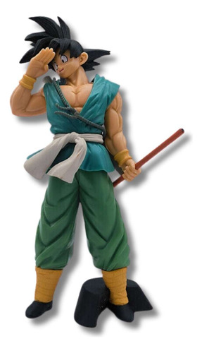 Figura Goku Traje Verde Y Báculo Rojo 36 Cm