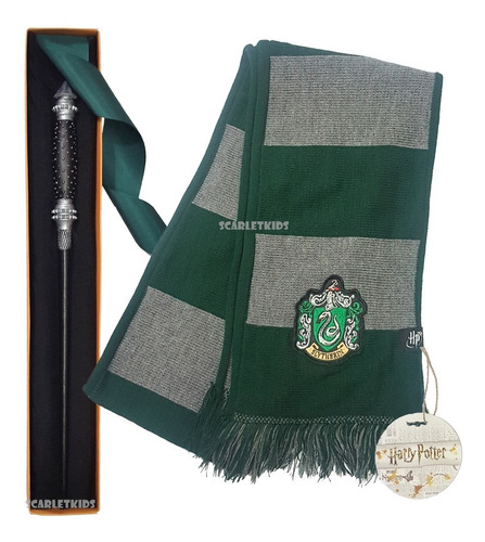 Slytherin Bufanda + Varita Narcissa Malfoy Caja Harry Potter