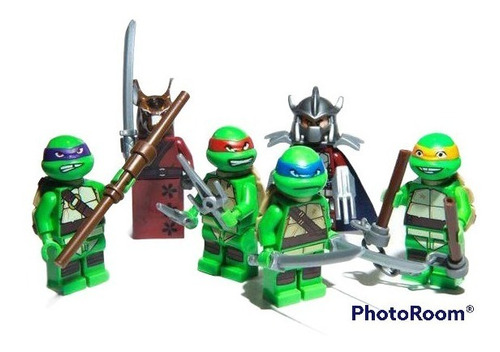 Tortugas Ninja Set X 6 Figuras Destructor Splinter Armables