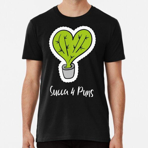 Remera Succa 4 Puns. Planta Cactus Pun. Fondo Oscuro Algodon