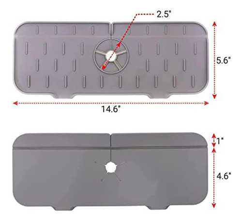2 Alfombrillas De Silicona Para Grifo Y 2 Tapas De Desagüe
