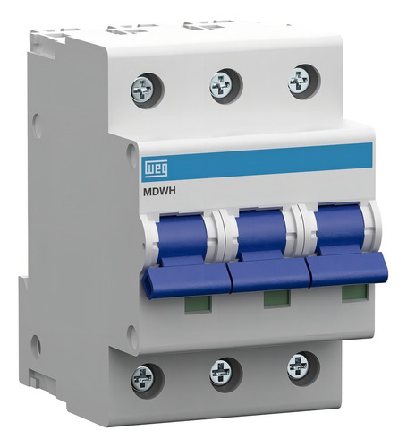 Minidisjuntor Tripolar 25a Weg Mdwh-c25-3 Curva C 10ka
