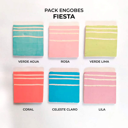 Engobes Para Cerámica Pack X 6 Colores Fiesta 25gr C/u