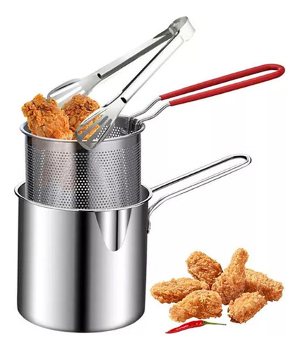 Fritadeira 304 Aço Removível Com Cesto Para Batatas Fritas