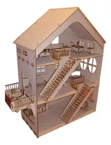 Comprar Casa De Muñecas Polly Con Muebles En Madera 90cm De Alto