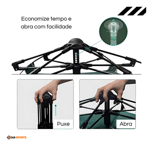 Barraca Camping 4 Pessoas Monta Sozinha Impermeável