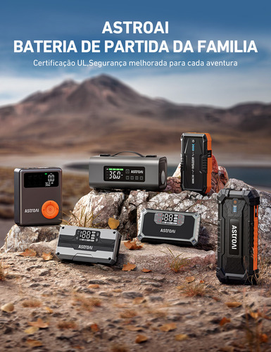 Auxiliar Partida Bomba Infladora Portatil Auxiliar Partida 1500mAh Power Bank Energia móvel multifuncional Mini compressor ar portatil bomba de inflação portátil com luz de emergência
