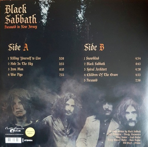 Black Sabbath , Paranoid In New Jersey , Vinilo Lp