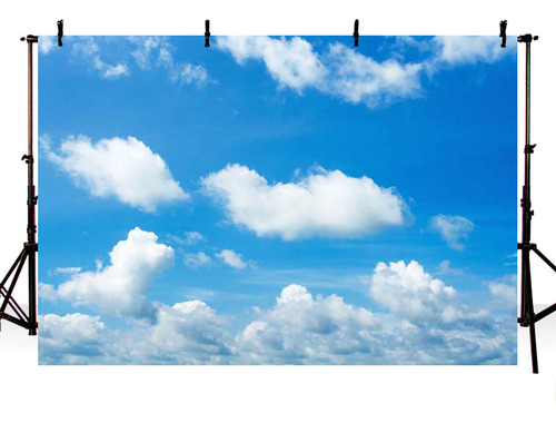 Tela De Fondo Para Fotografía De Cielo Azul Y Nubes Blancas