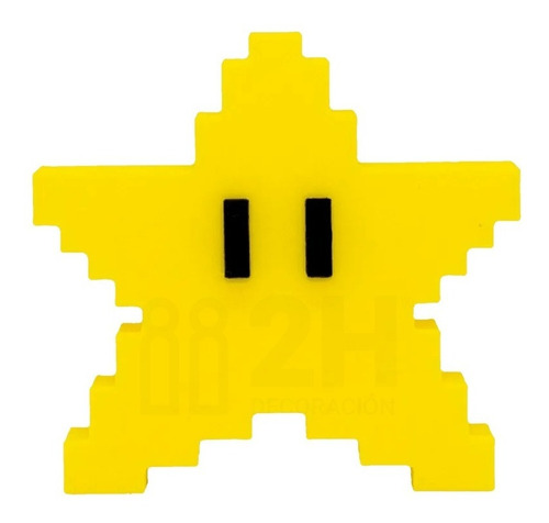 Estrella Super Star Mario Bros Pixel Para Árbol De Navidad