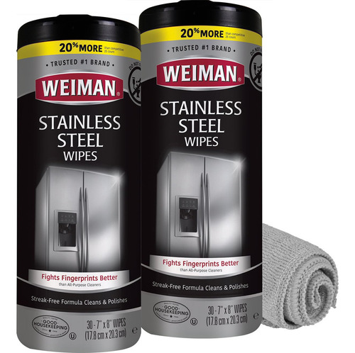 Weiman Paquete De Limpiador De Acero Inoxidable Y Toallitas