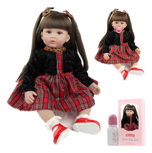 Muñeca Reborn Niña 60 Cm Ziyiui Realista Con Accesorios