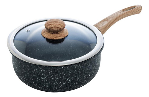 Panela De Indução Com Tampa De Vidro 16cm Granilite Preta
