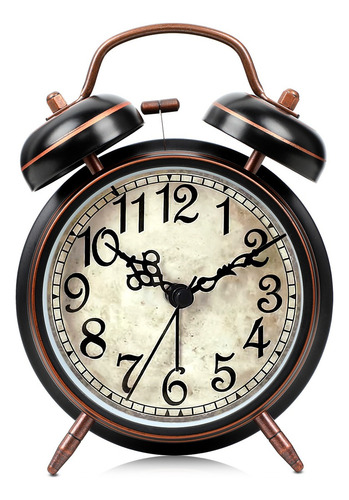 Reloj Despertador Campana Retro Analógico Estilo Vintage