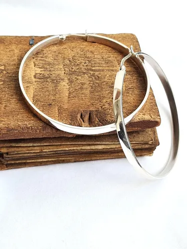 Argollas plateadas grandes cheap