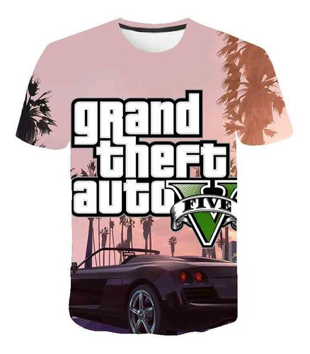 Polera Niño Grand Theft Auto Full 3d Importada