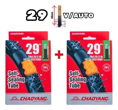 Pack 2 Cámaras Antipinchazo Chaoyang 29x1.75/2.10 V/auto