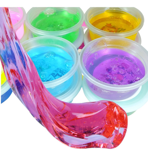 3 Maletines 36 Botes Slime 5d Crystal Colores Moldeable Pack Slime