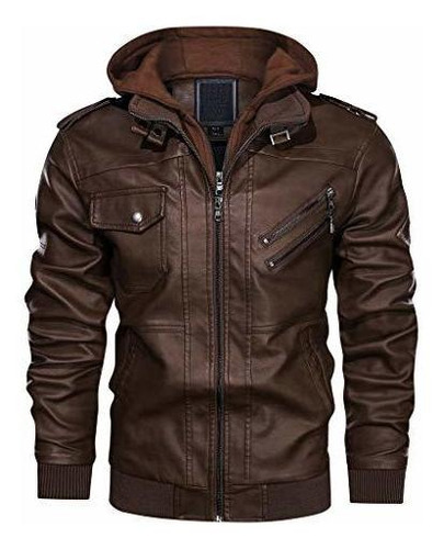 Crysully Chaqueta De Cuero Para Hombre-otoño Invierno Chaque