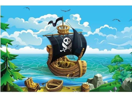 Quebra Cabeça Infantil 24 Peças Navio Pirata Pais E Filhos