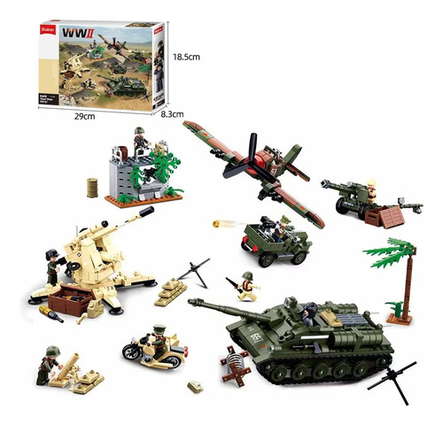 Set De Maquetas De Tanques Con Bloques De Construcción