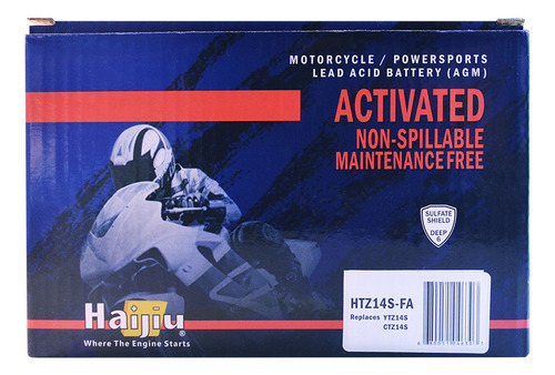 Imagen 3 de 9 de Batería Moto Haijiu Htz14s-fa Agm Gel Libre Mantenimiento