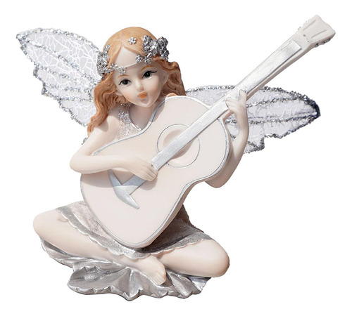 Estatua De Ángel Con Forma De Guitarra, Adorno De Mesa,