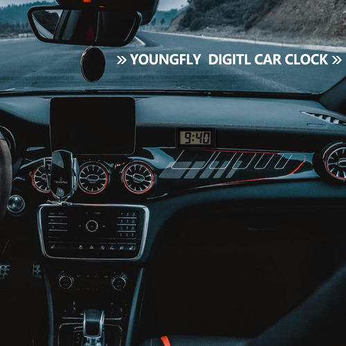 Reloj Digital Youngfly Mini Para Tablero De Automóvil Color