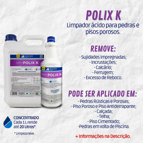 Limpa Piso Desincrustante Pedra Mineira São Gabriel Polix K