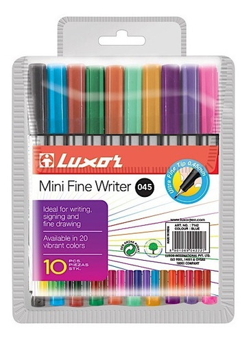 Marcador Luxor Mini Fino Writer Set 10 Unidades - Mosca