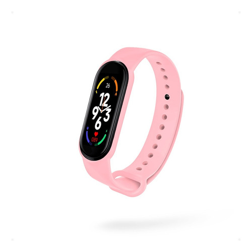 Reloj Smart Band M7 Presión Ritmo Cardiaco Fitness - Otec Caja Negro Malla Rosado