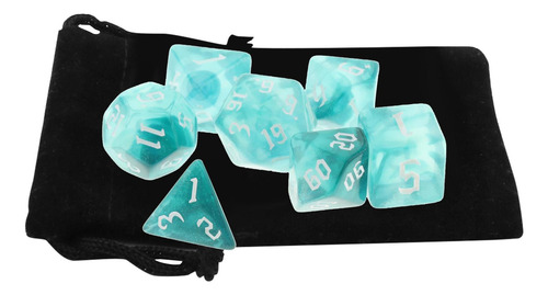 4 Paquete De 7 Dados Poliédricos Juego De Azul1 Azul1 K