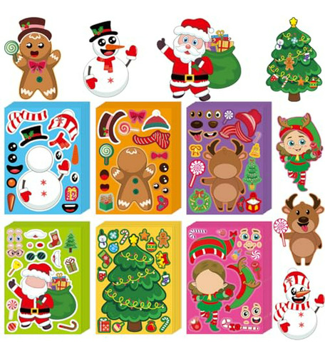 42 Hojas Pegatinas Navidad Manualidades Para Niños Escuela