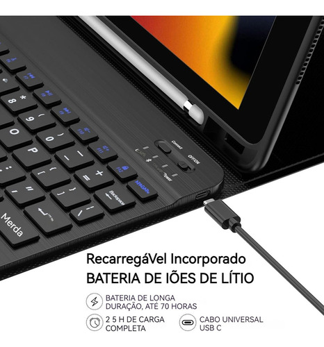 Touch Abnt2 Teclado + Mouse + Capa Para iPad 10ª Geração Cor Cor Lavanda