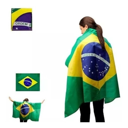 Bandeira Brasil Torcedor De Tecido 100% Poliéster 150 X 90cm