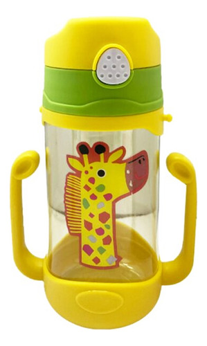 Botella Con Bombilla Para Agua Antiderrame Con Correa Niños