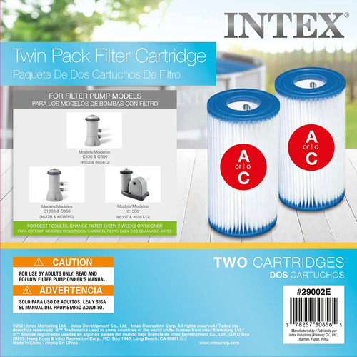 Cartucho De Filtro De Tipo A Intex Para Piscinas, Paquete Do