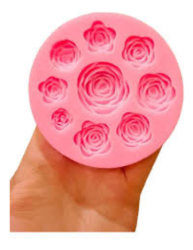 Molde Silicon Rosas X8 Para Pastel Fondant Pasta Resina Molde Para Rosas Color Rosa