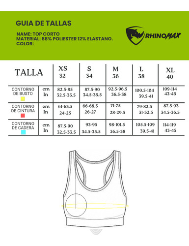 Conjunto De Ropa Deportiva Leggin Y Top Rhinomax Legtp2308
