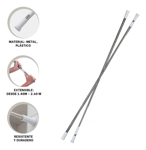 Tubo Ho30832 Ajustable Resistente Para Ducha 1,40m A 2.60m P