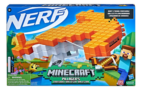 Minecraft Nerf Pillager's Ballesta Lanzador Dardos Hasbro