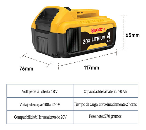 Batería Bosich 20v Dcb203/4ah Compatible Todas Las Dewalt Herramientas Eléctricas 20v Max Xr, Como Dcb201 Dcb202 Dcb203 Dcb204 Dcb205 Dcb206 Dcb180 Dcb181 Y Más,compatibilidad Garantizada